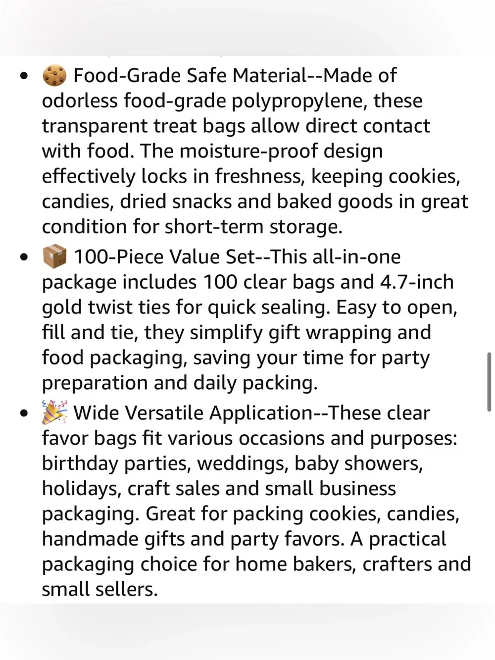 Cellophane Treat Bags 6x10 100PCS Clear Cookie Bags with Ties for Gift Wrap